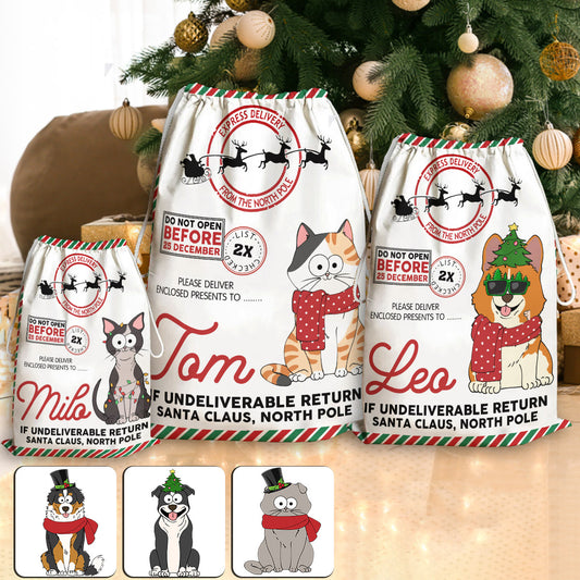 Do Not Open Before 25 December - Personalized Dog Drawstring Tote Bag