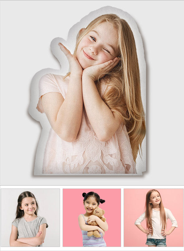 Coussin humanoïde personnalisé avec photo - Coussin en forme de fille