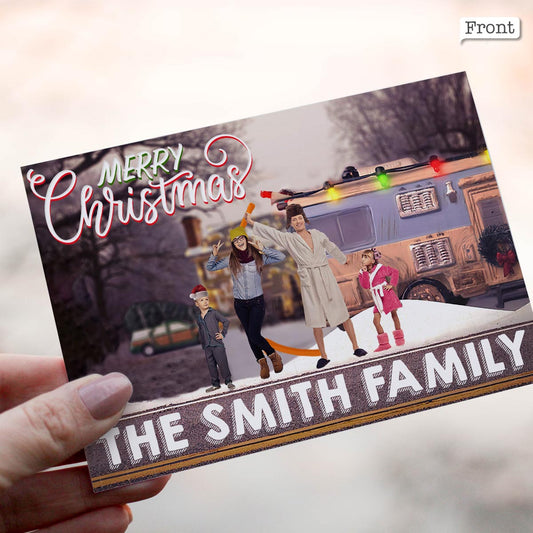 Merry Christmas Photo Custom - Personalized QR Greeting Card