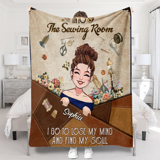 And Into The Sewing Room I Go - Personalized Sewing Blanket