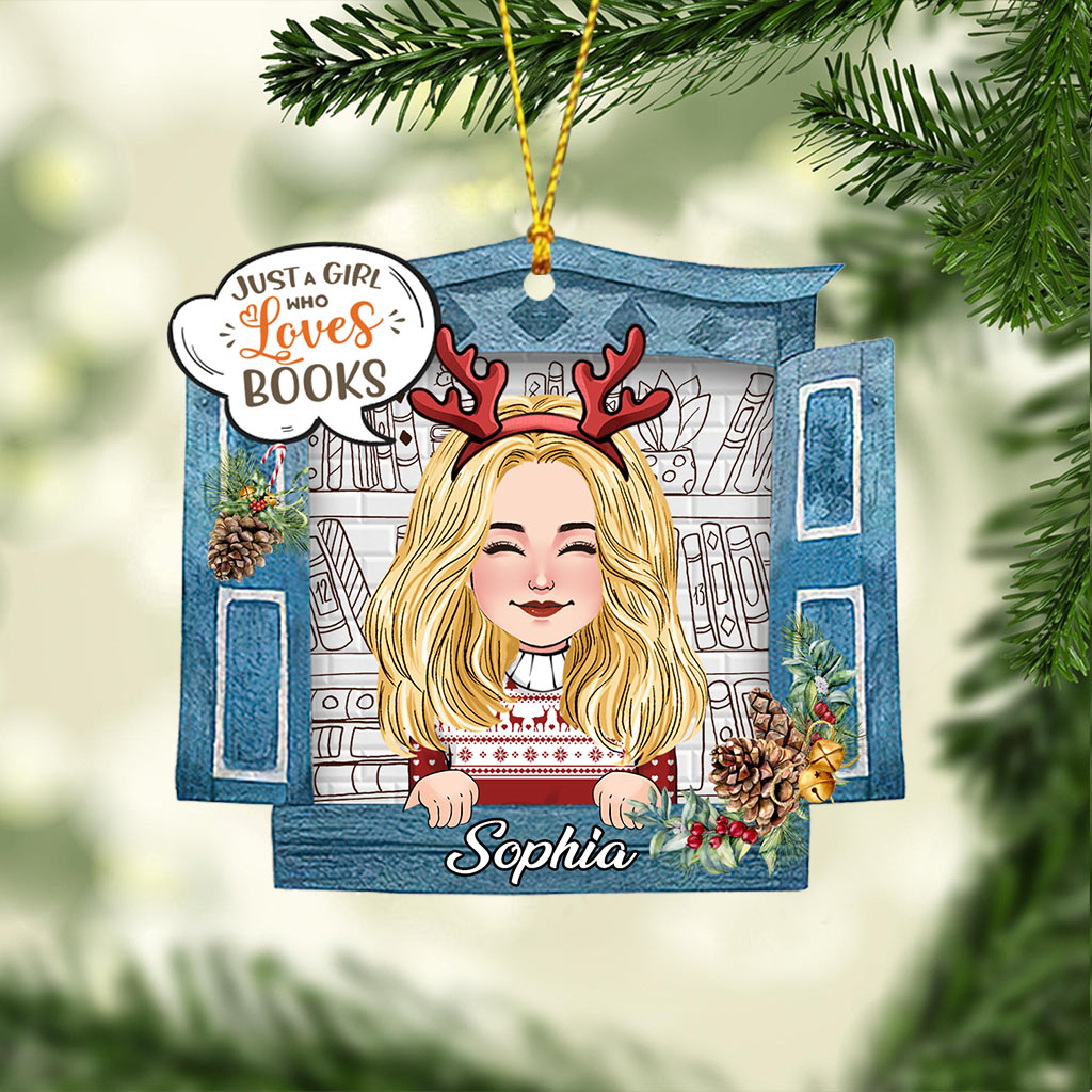 Juste une fille qui aime les livres - Ornement de livre personnalisé