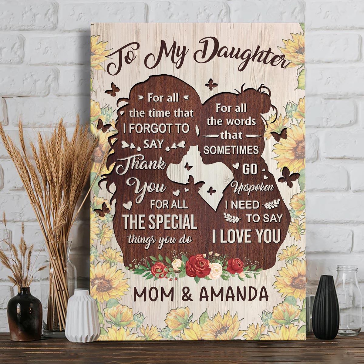 Tu es la plus gentille - Cadeau pour maman, grand-mère, fille, petite-fille, sœur, tante - Toile et affiche personnalisées