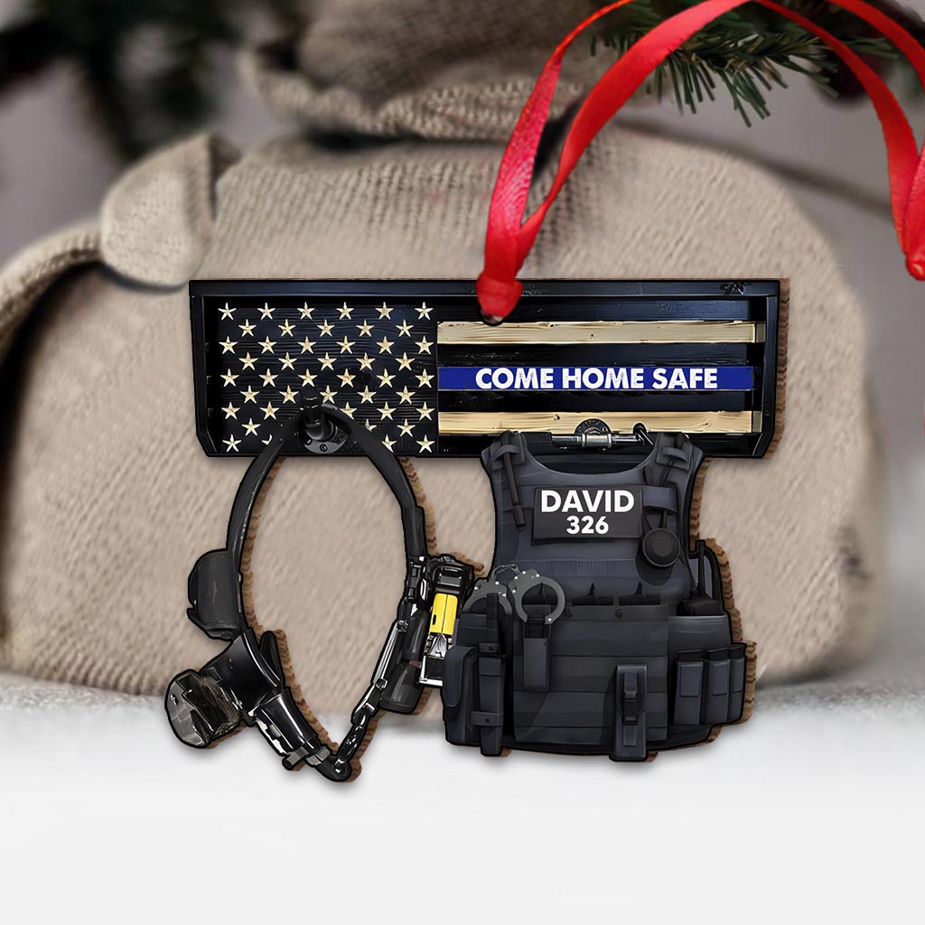 Rentrez sains et saufs - Ornement personnalisé pour policier