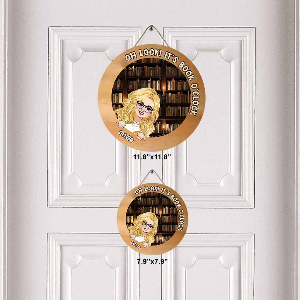 It's Book O'clock - Personalized Book Round Wood Sign