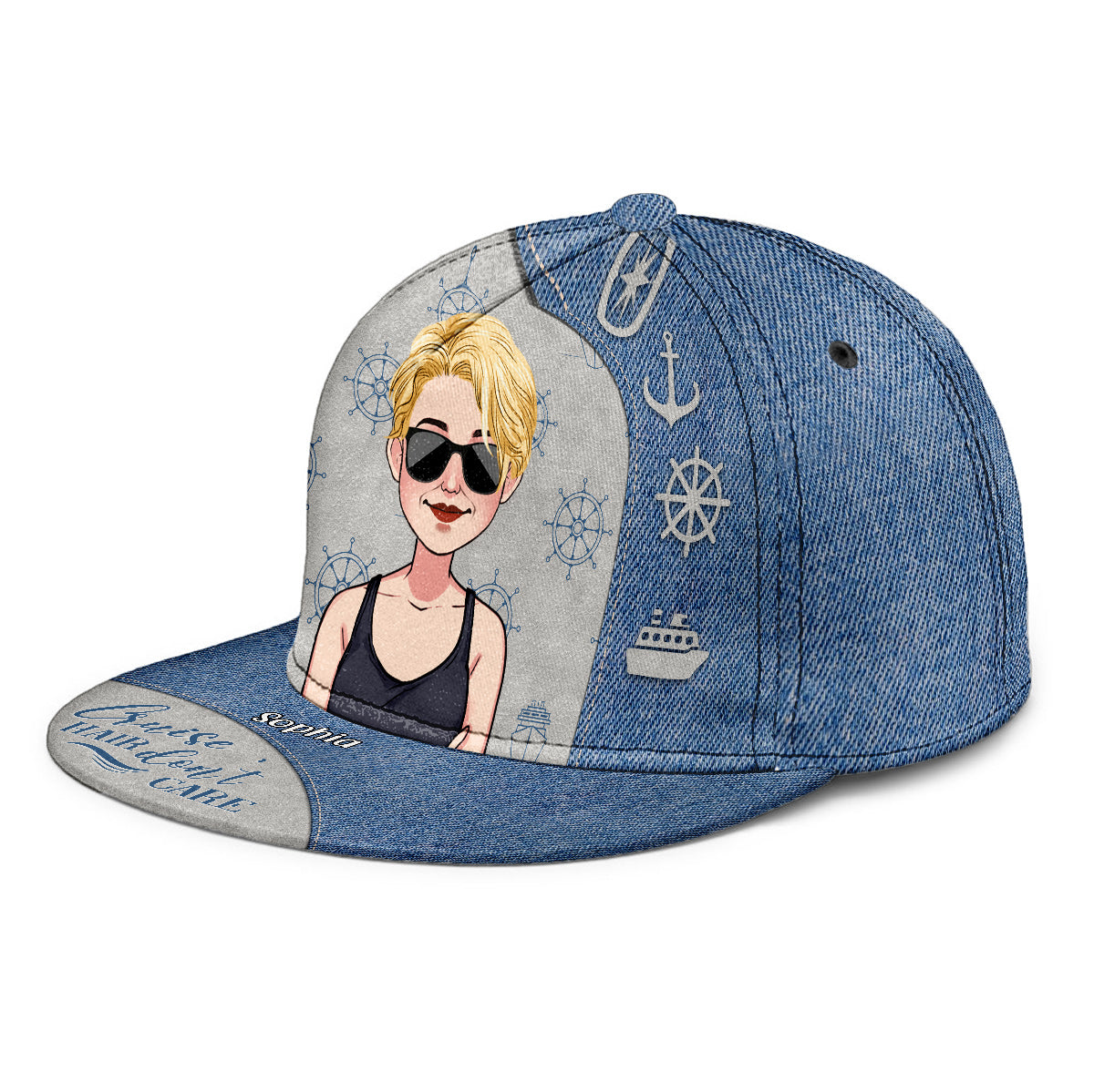 Cheveux de croisière, on s'en fiche - Casquette de croisière personnalisée