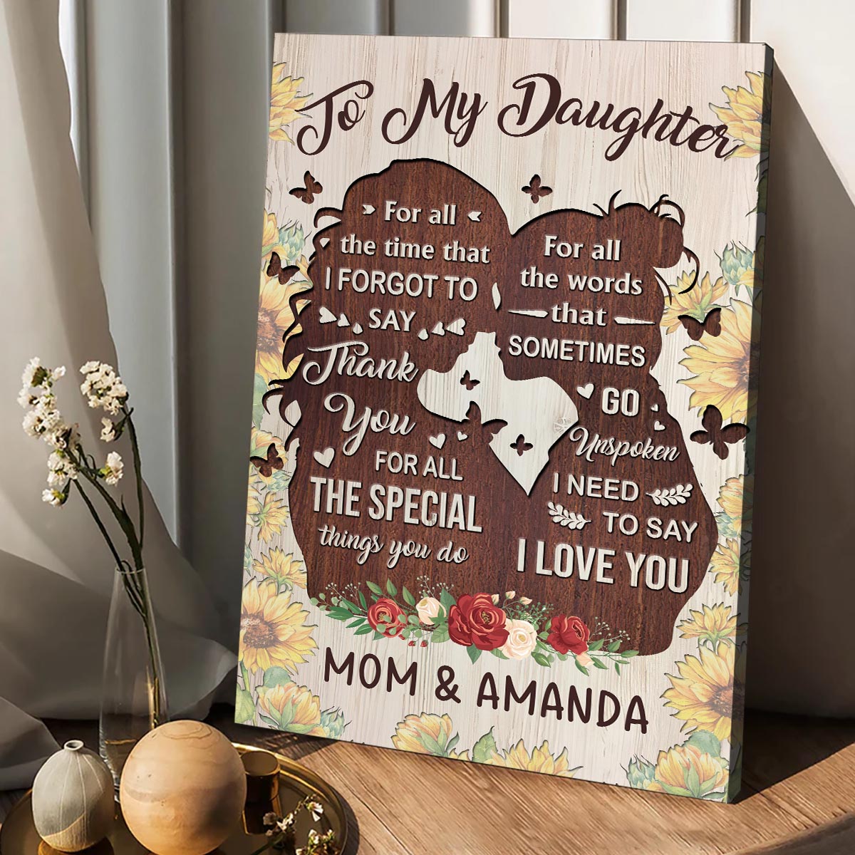 Tu es la plus gentille - Cadeau pour maman, grand-mère, fille, petite-fille, sœur, tante - Toile et affiche personnalisées