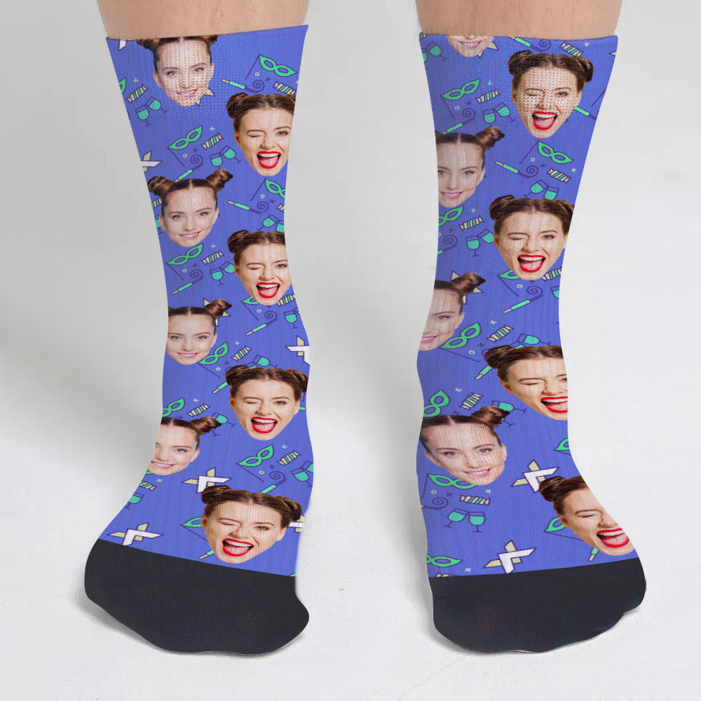 Chaussettes personnalisées pour meilleures amies - Motifs personnalisés pour fêtes -