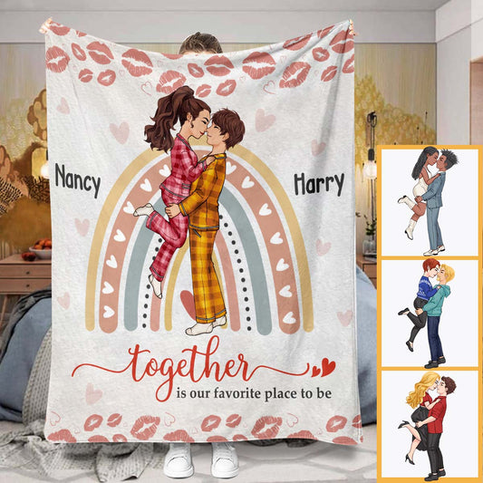 Être ensemble, c'est mon endroit préféré - cadeau pour mari, femme, petite amie, petit ami - Couverture personnalisée