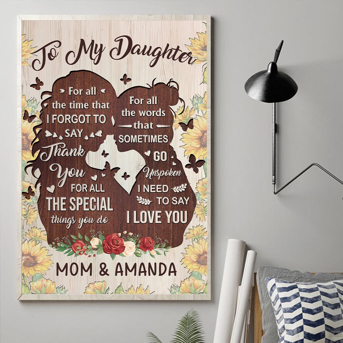 Tu es la plus gentille - Cadeau pour maman, grand-mère, fille, petite-fille, sœur, tante - Toile et affiche personnalisées