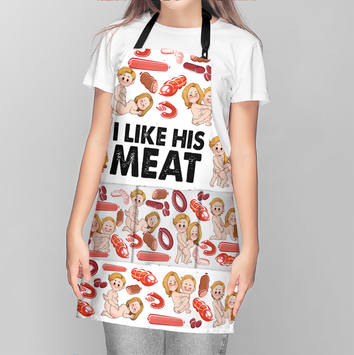 J'aime ses fesses, j'aime sa viande - Tablier personnalisé pour couple