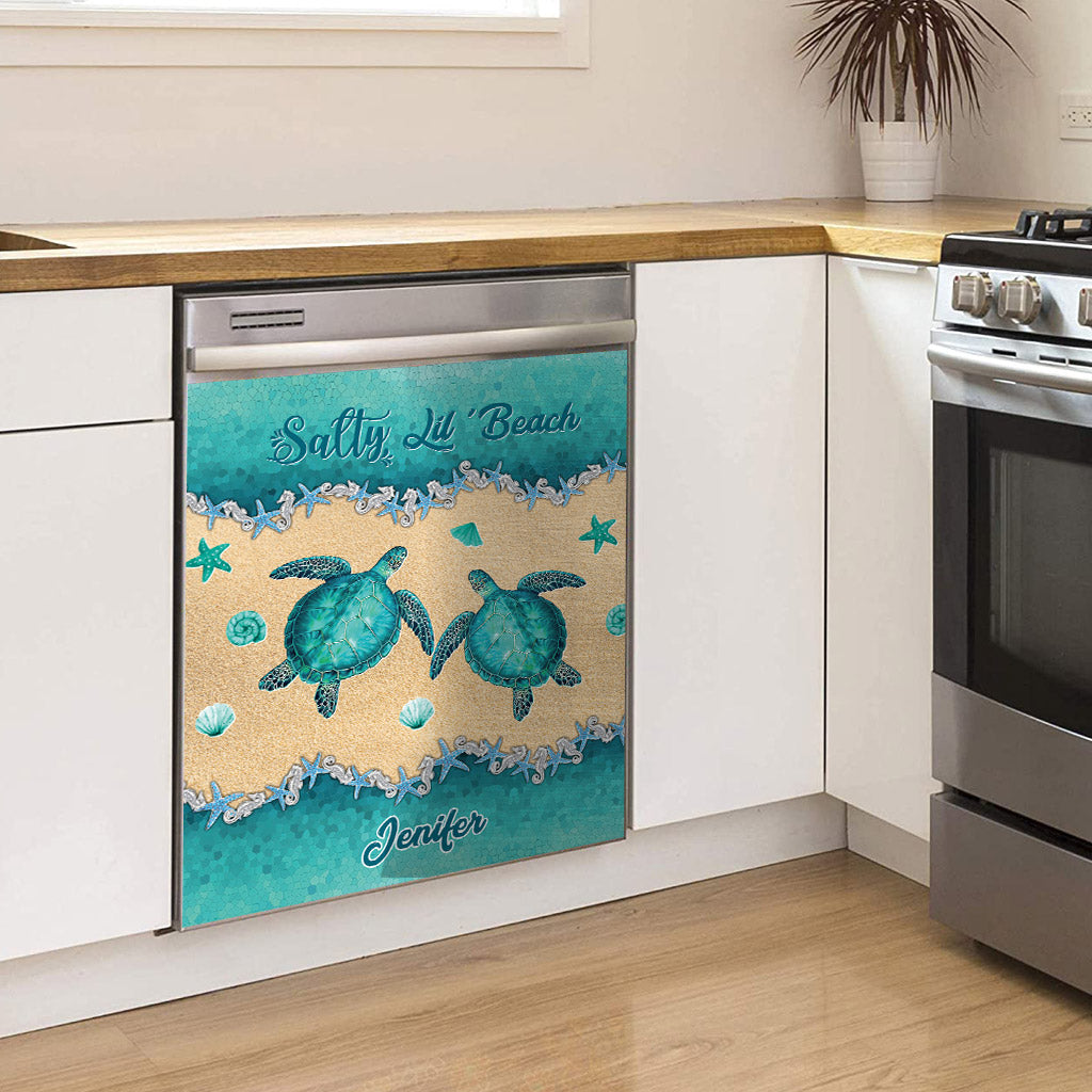Salty Lil' Beach - Housse de lave-vaisselle personnalisée en forme de tortue
