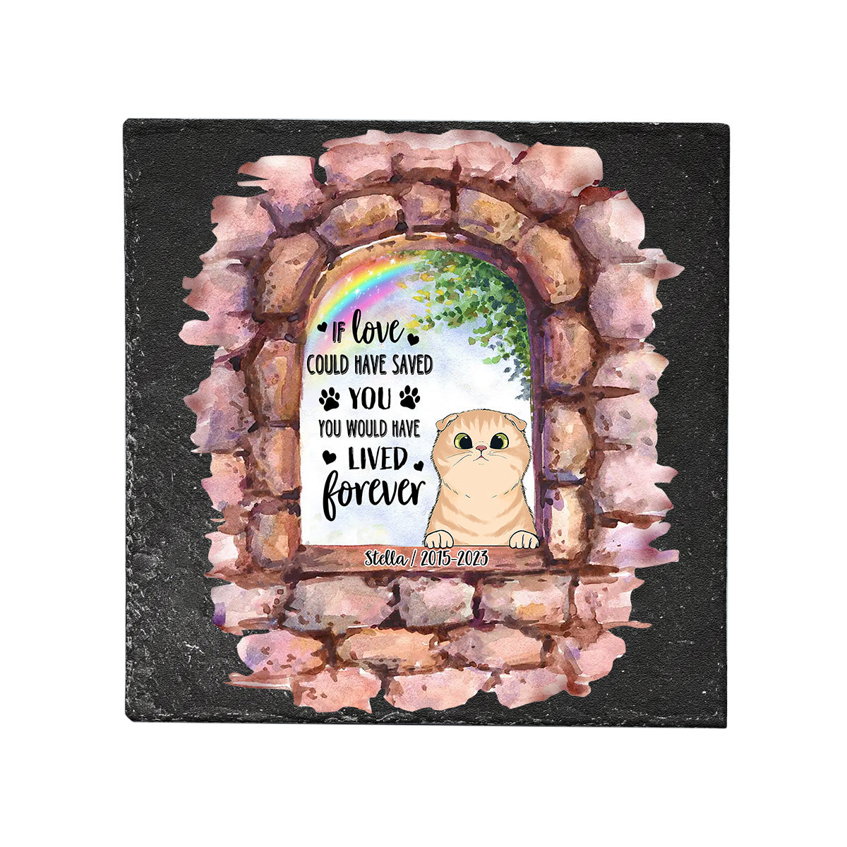 Plus à mes côtés - Pierre carrée personnalisée pour chien