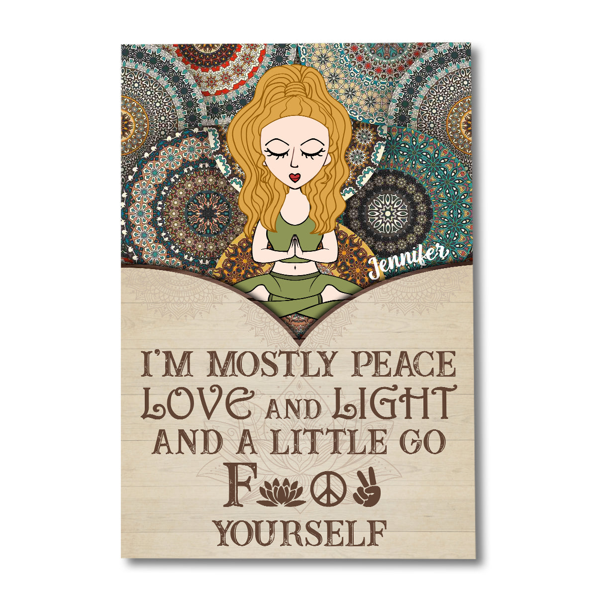 I'm Mostly Peace - Personalized Yoga Canvas And Poster