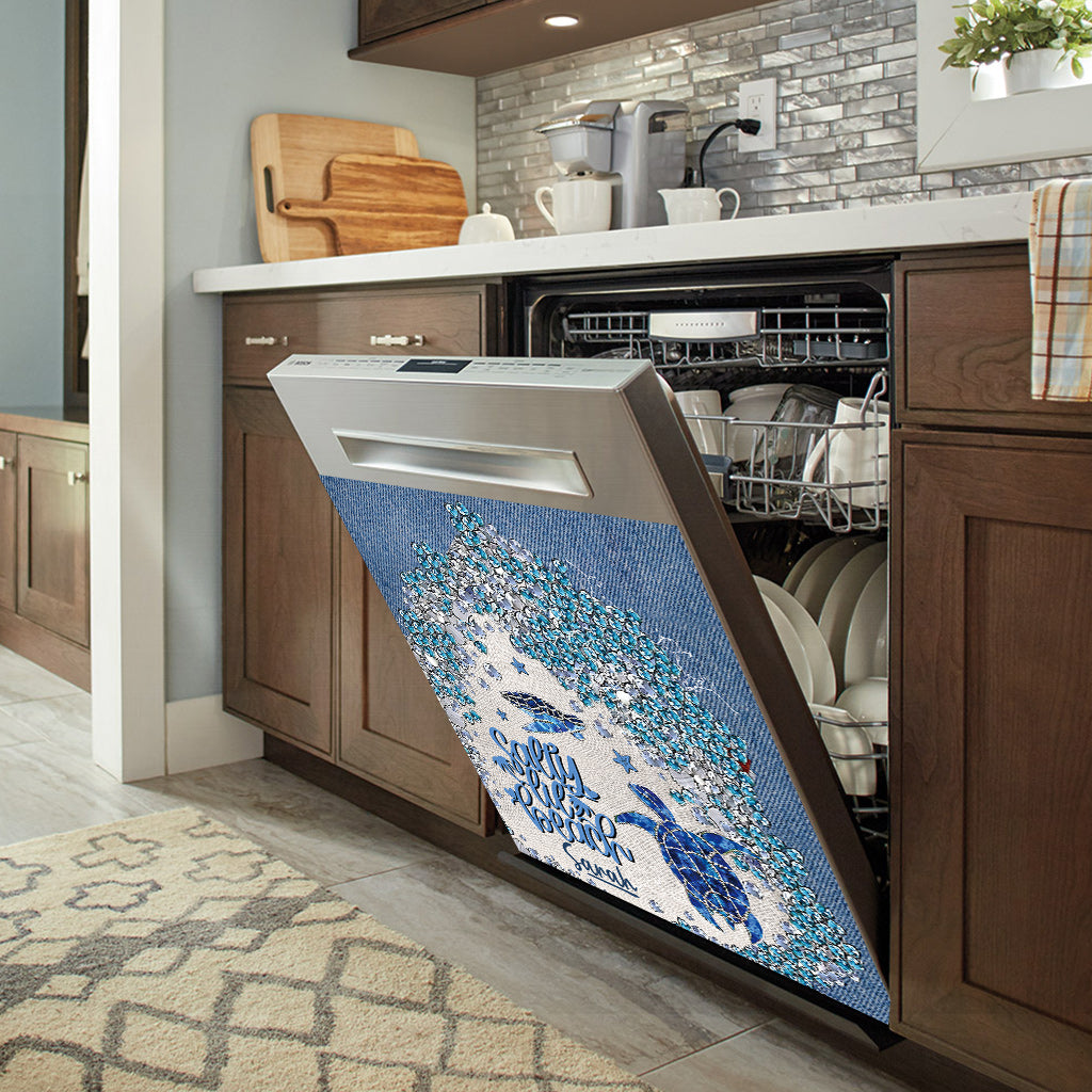 Housse de lave-vaisselle personnalisée Turtle Bling - Tortue