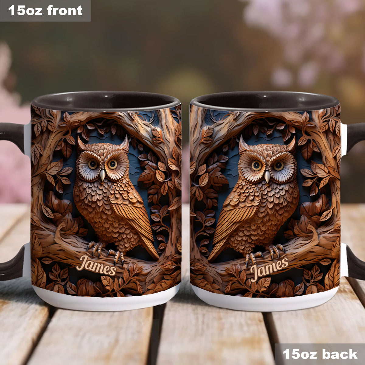 Mug personnalisé « Juste une fille qui aime les hiboux » avec motif hibou