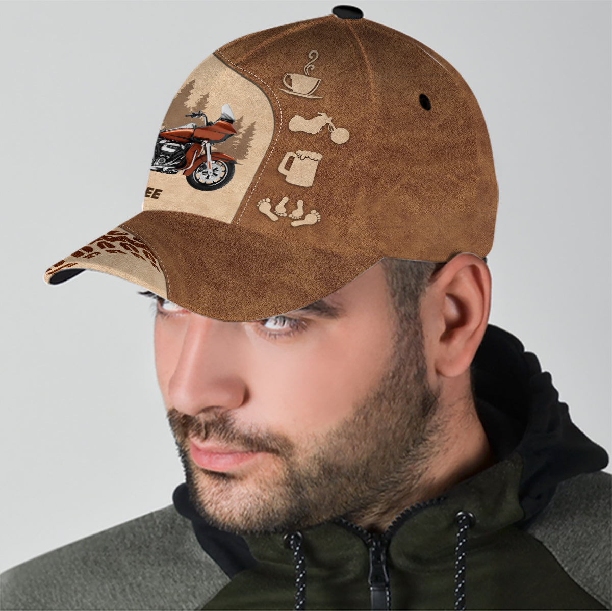 Happy Life - Casquette de motard classique personnalisée