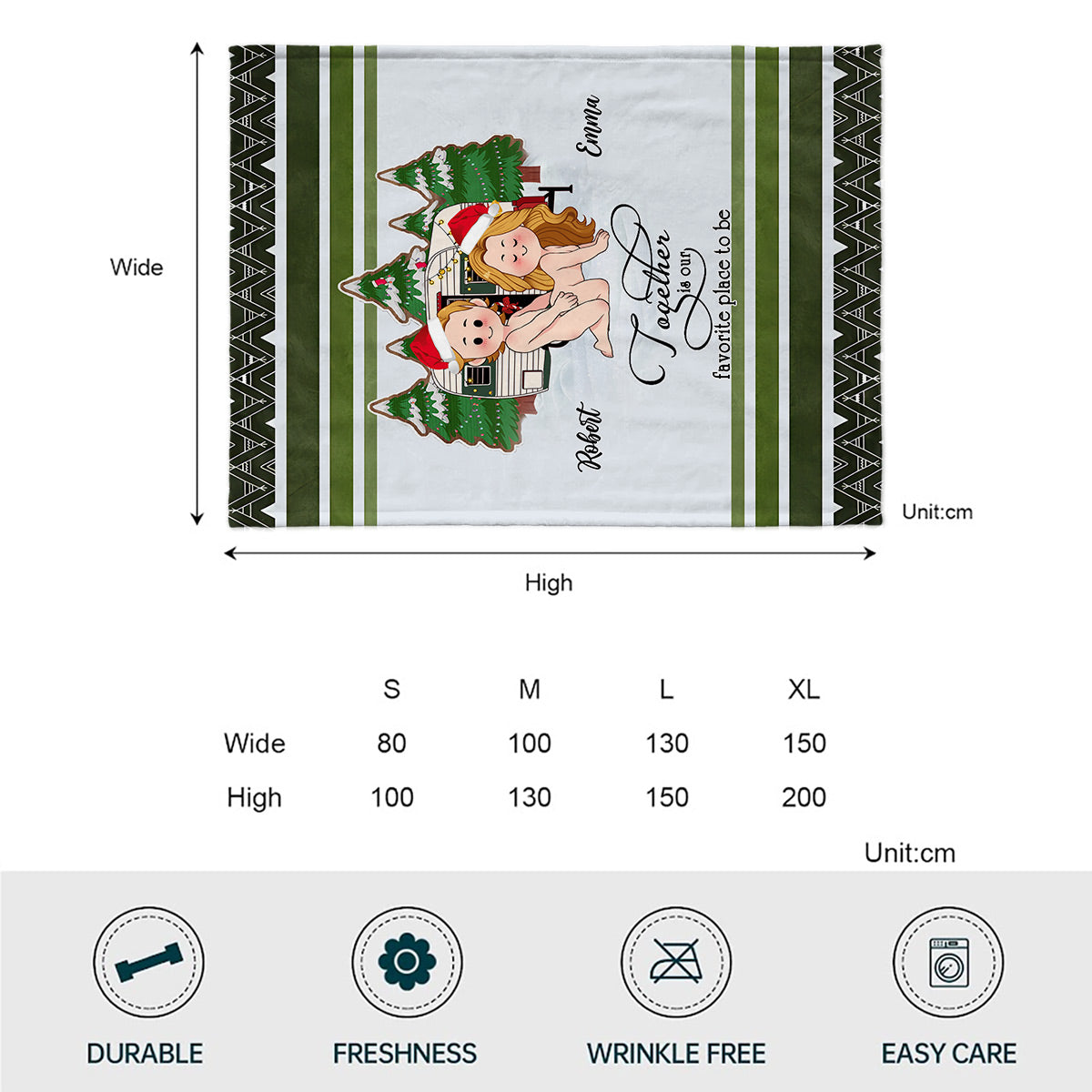 Être ensemble, c'est notre endroit préféré - Couverture de camping personnalisée