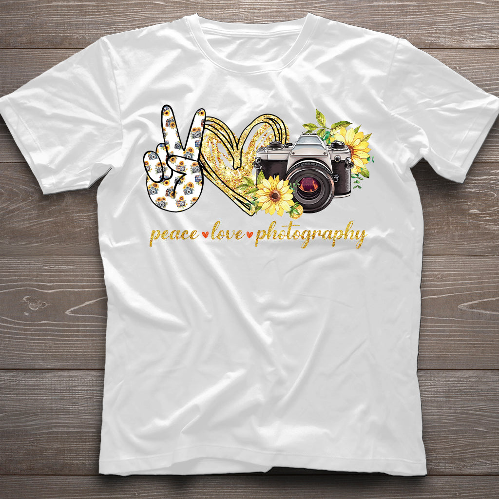 T-shirt et sweat à capuche Peace Love Photography