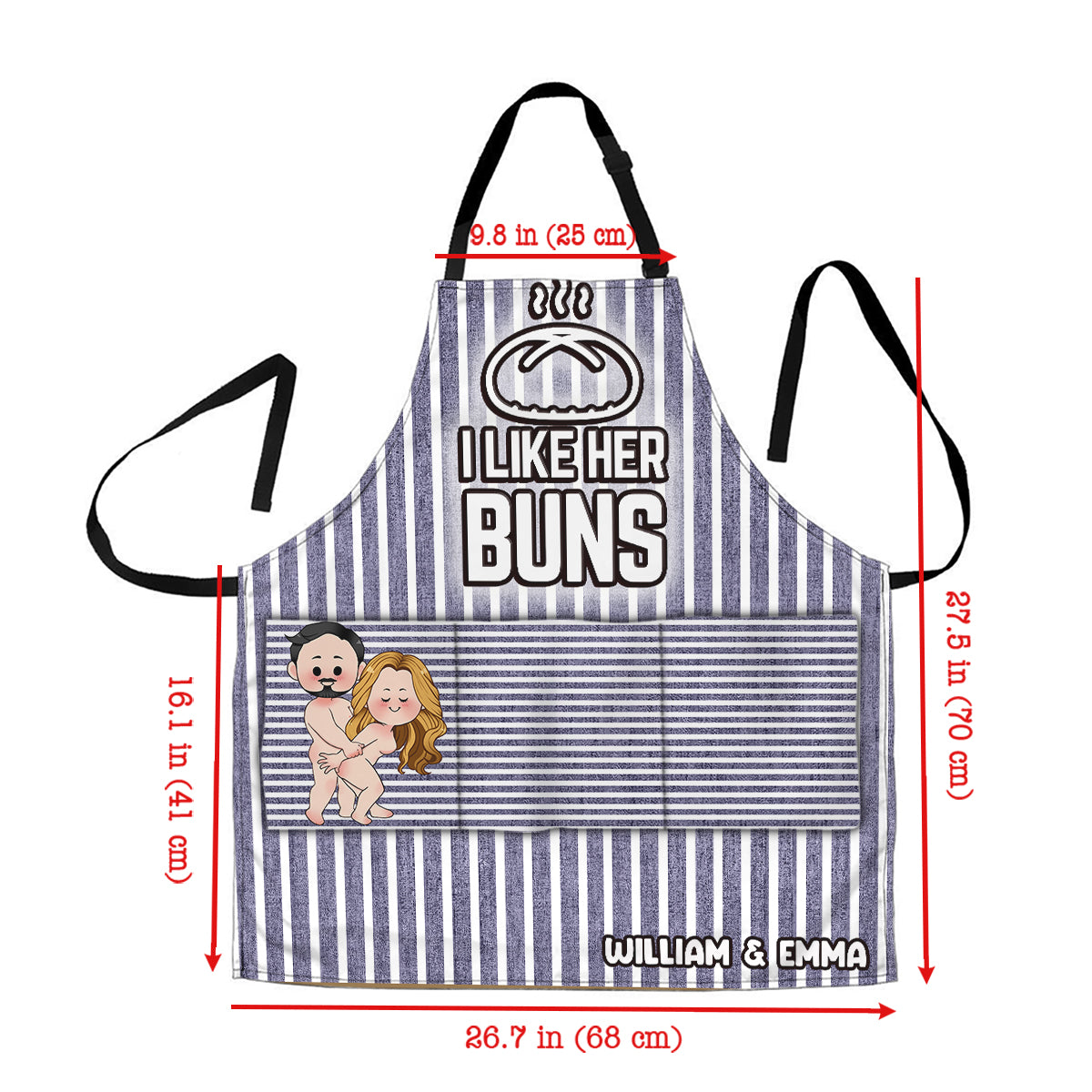 J'aime sa viande, j'aime ses petits pains - Tablier personnalisé pour couple