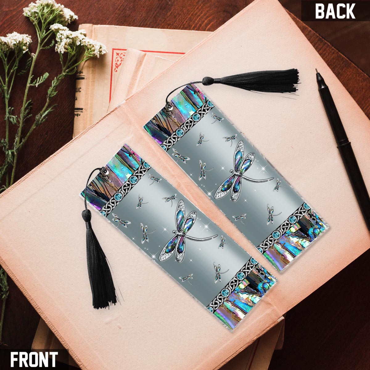 Libellule mystérieuse - Marque-page libellule (Imprimé recto verso)