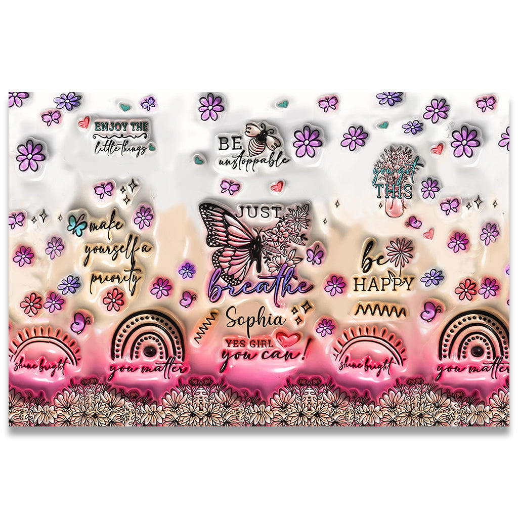 Paillasson papillon à affirmations positives - Paillasson papillon personnalisé