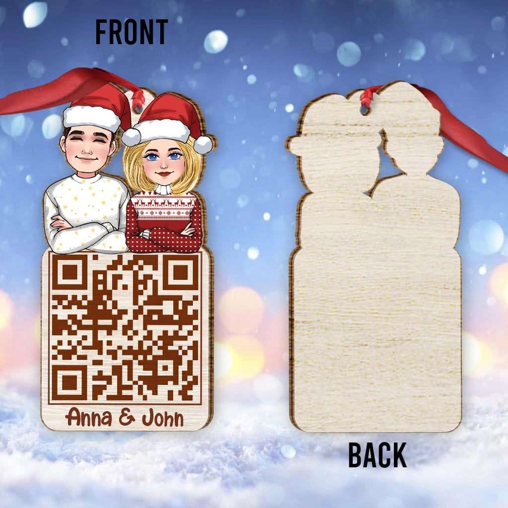 Code QR pour couple de Noël - Ornement personnalisé pour couple