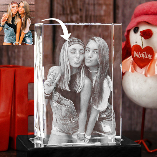 Custom Photo - Personalized granddaughter Laser Engraving 3D Cuboid Shaped Crystal Lamp