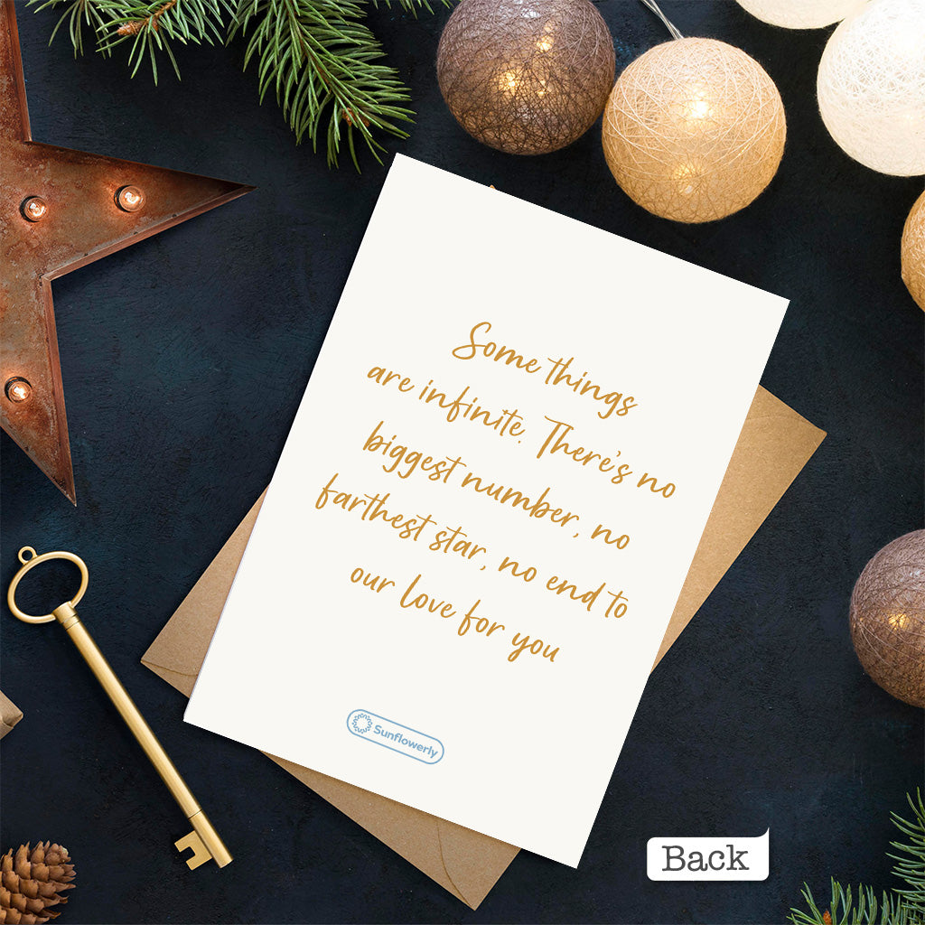 Nous t'aimons jusqu'à la lune et retour - Carte de vœux personnalisée