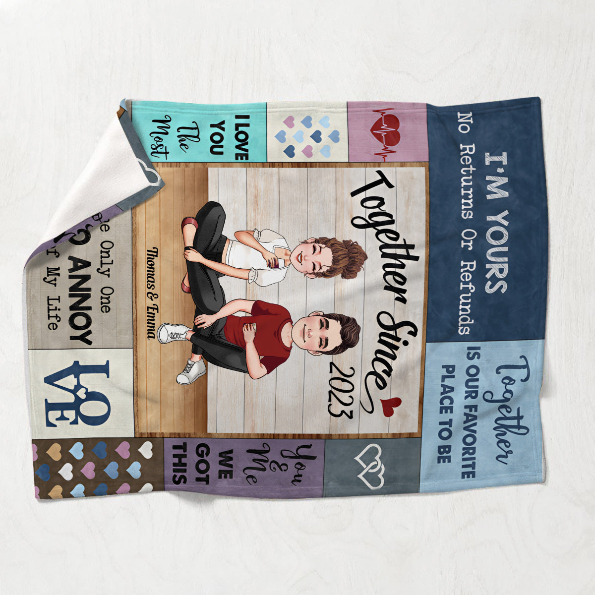 Je t'aime plus que tout - Couverture personnalisée pour couple