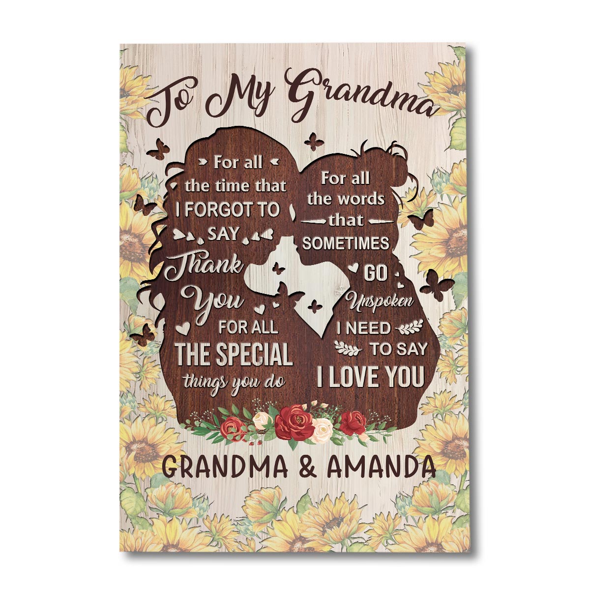 Tu es la plus gentille - Cadeau pour maman, grand-mère, fille, petite-fille, sœur, tante - Toile et affiche personnalisées