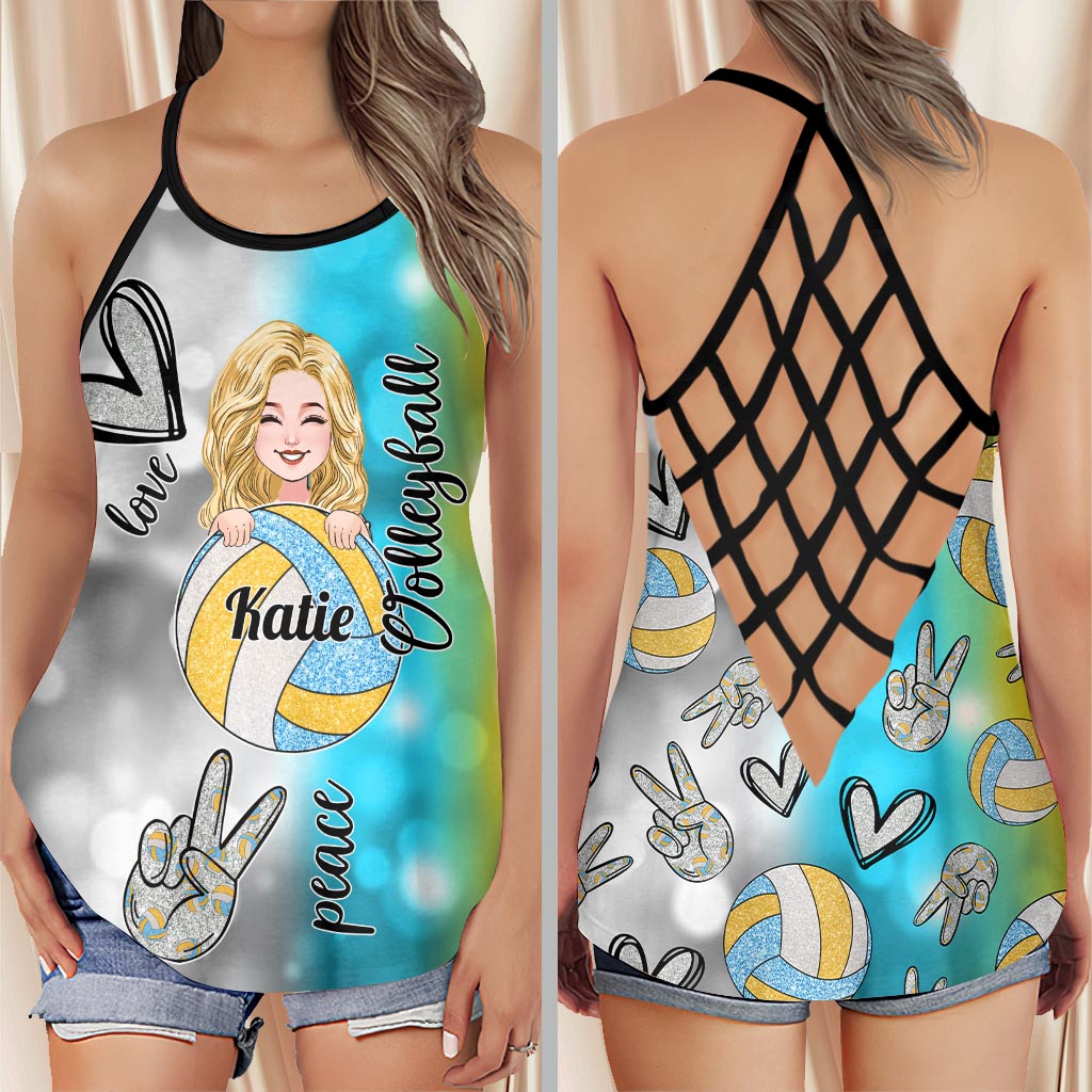 Maman de volley-ball cool - Débardeur de volley-ball personnalisé à croix