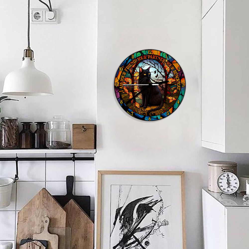 Horloge murale personnalisée Chat Noir