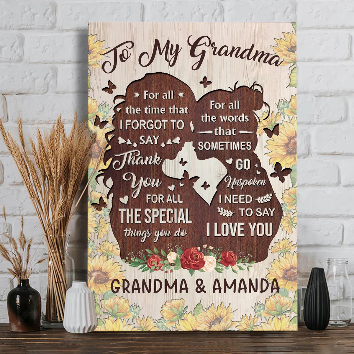 Tu es la plus gentille - Cadeau pour maman, grand-mère, fille, petite-fille, sœur, tante - Toile et affiche personnalisées