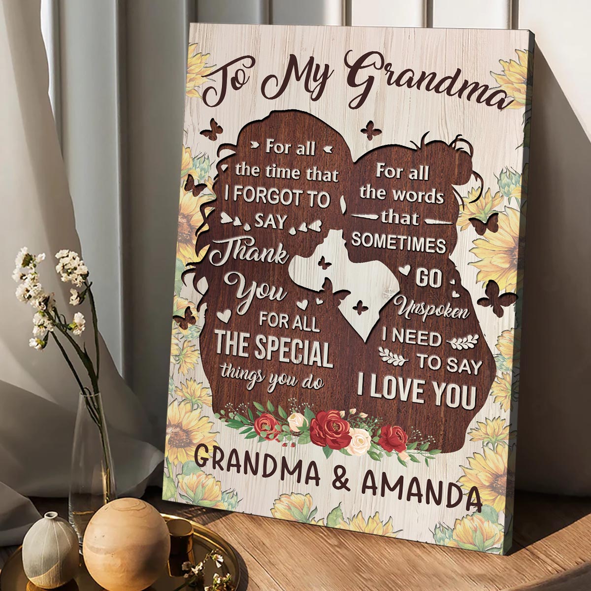 Tu es la plus gentille - Cadeau pour maman, grand-mère, fille, petite-fille, sœur, tante - Toile et affiche personnalisées