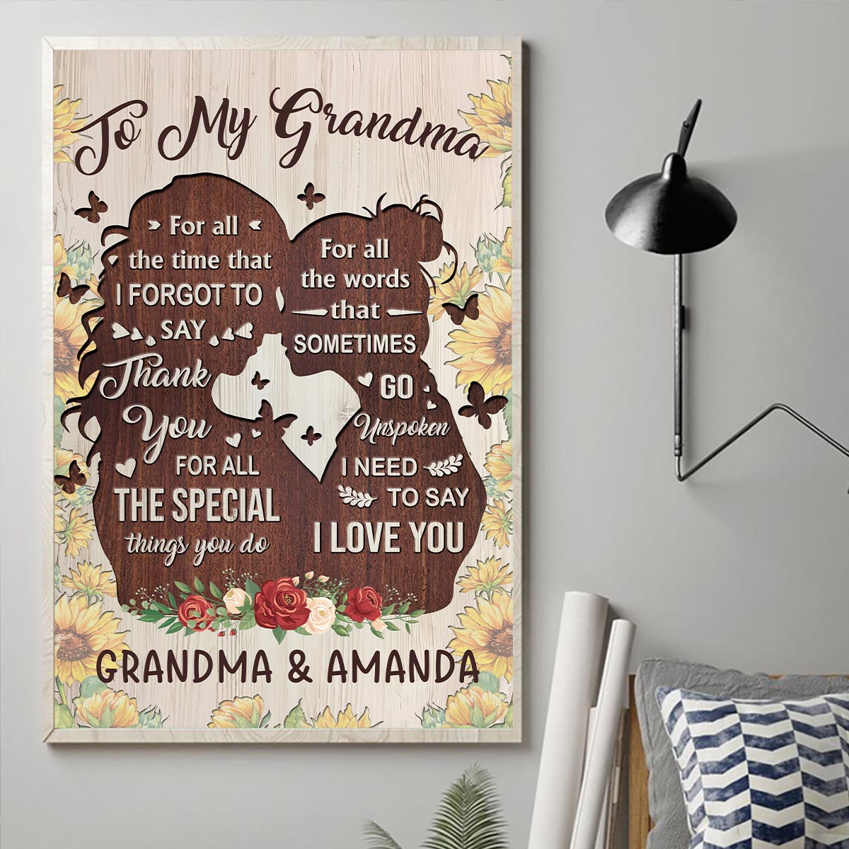 Tu es la plus gentille - Cadeau pour maman, grand-mère, fille, petite-fille, sœur, tante - Toile et affiche personnalisées