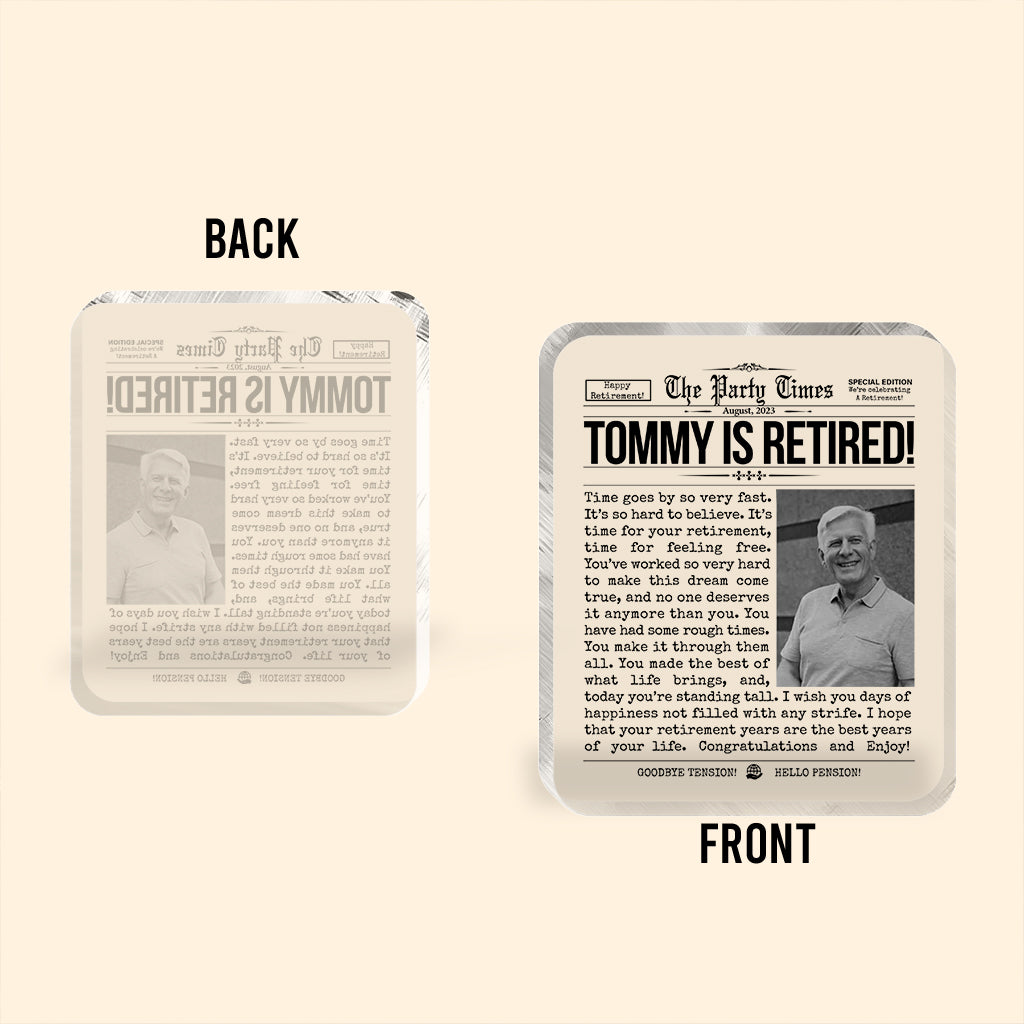 Bonne retraite ! - Plaque acrylique personnalisée pour retraités.