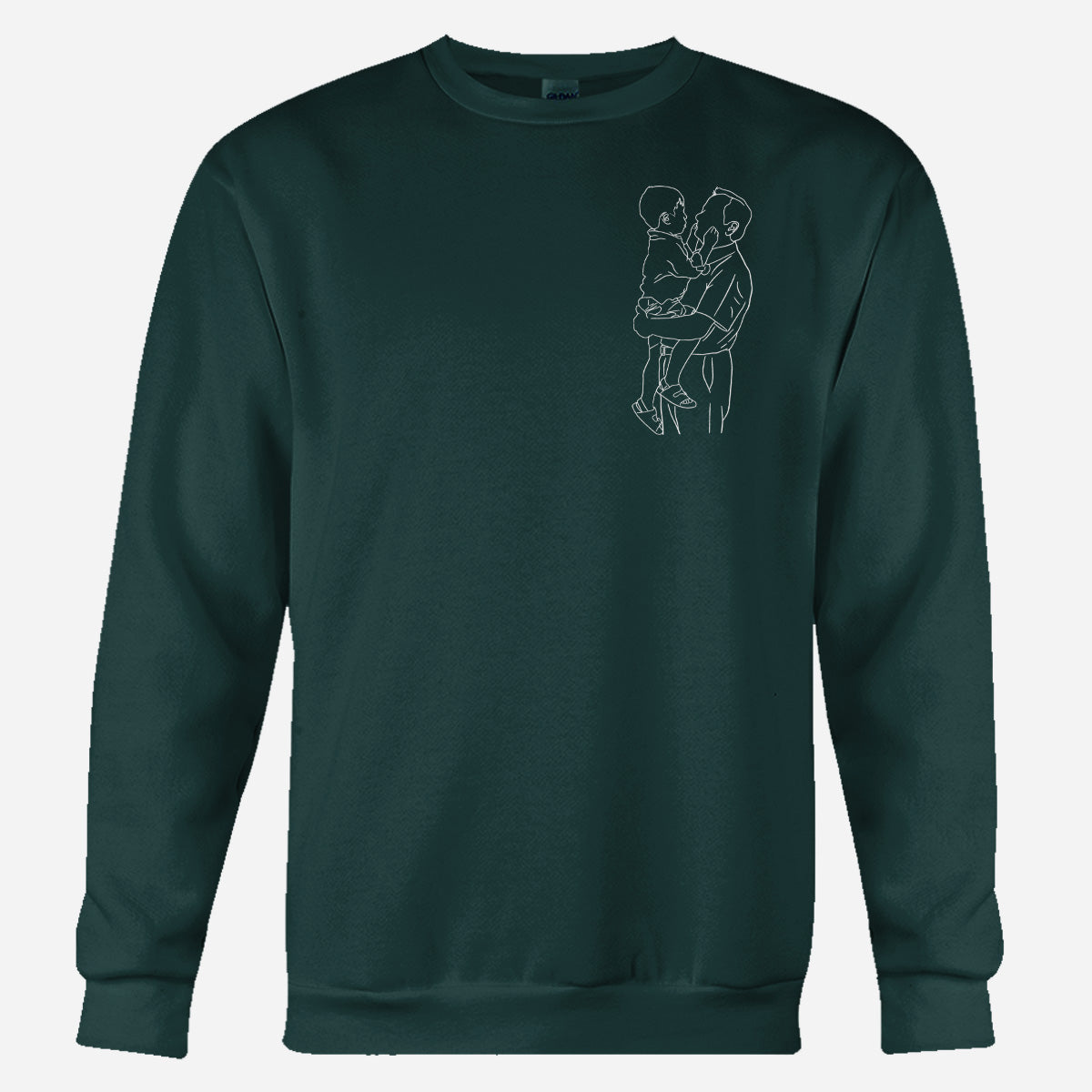 Pull brodé personnalisé pour grand-père - Illustration au trait