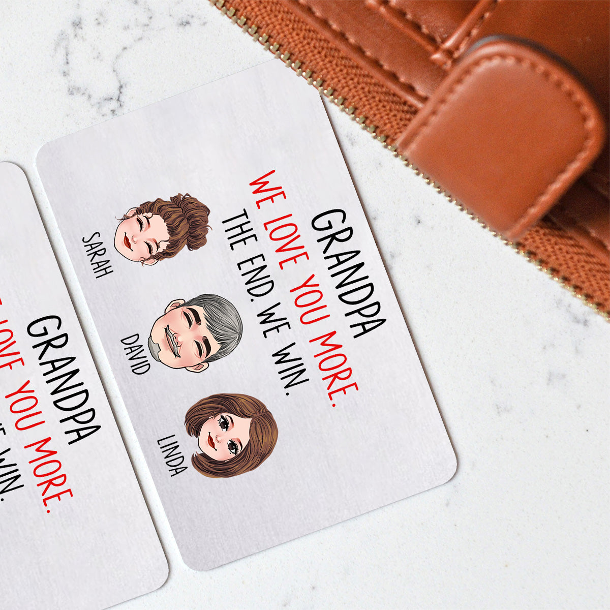 Papa, je t'aime plus que tout - Cadeau pour papa, grand-mère, grand-père, maman, oncle, tante, ami, frère, sœur - Carte personnalisée à glisser dans un portefeuille