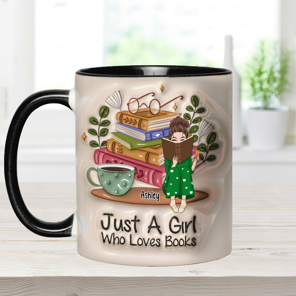 Mug personnalisé « Juste une fille qui aime les livres »