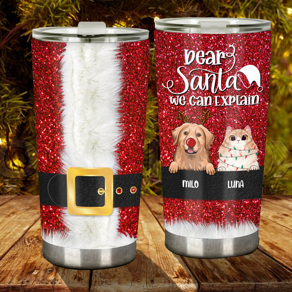 Cher Père Noël, je peux vous expliquer - Gobelet personnalisé pour chien