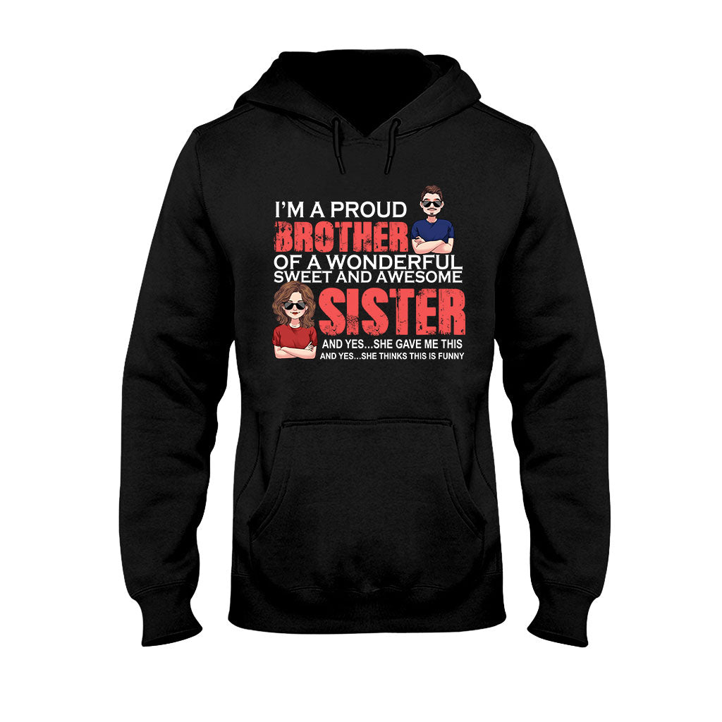 Je suis un frère fier - T-shirt et sweat à capuche personnalisés pour frères et sœurs