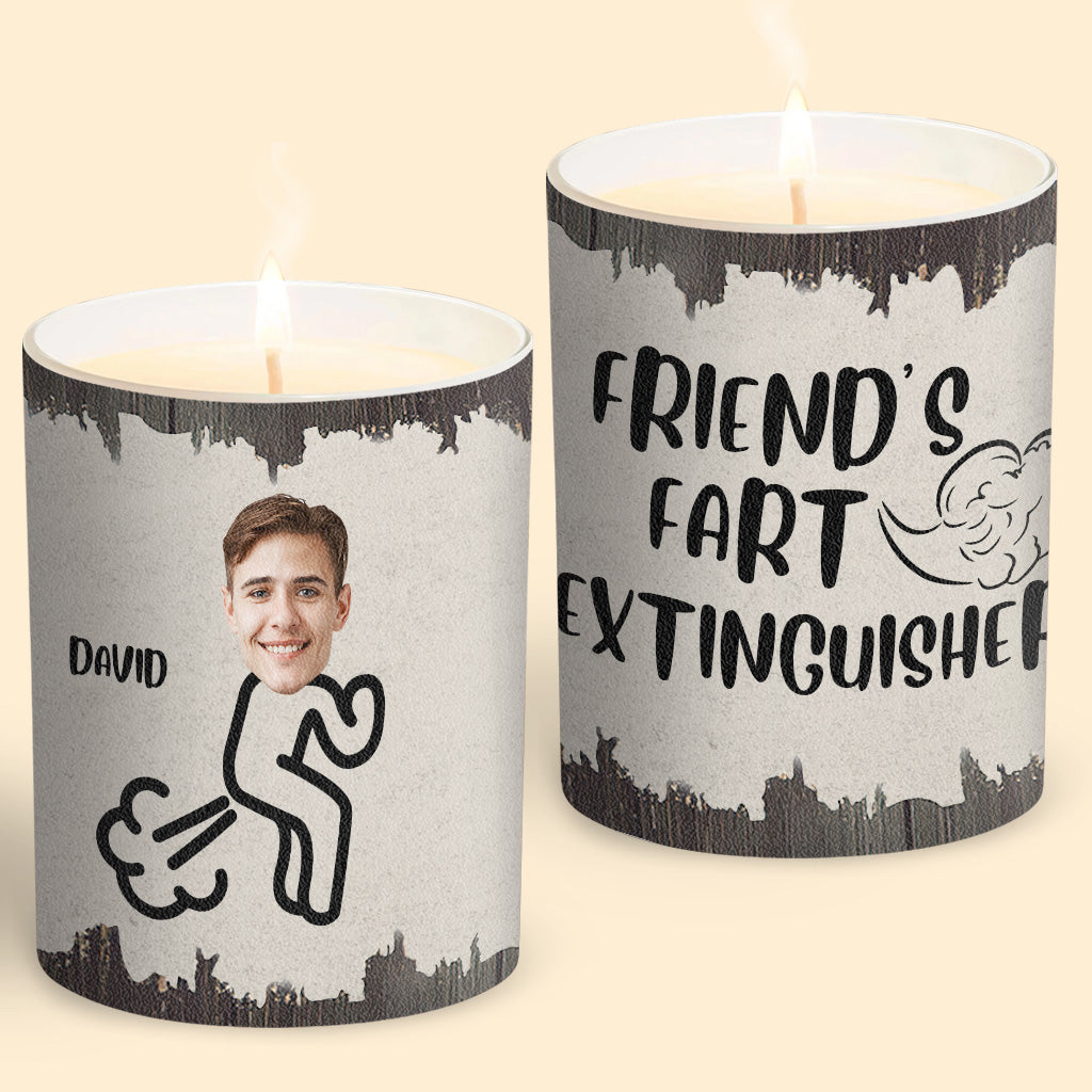Fart Extinguisher - Gift for dad, grandma, grandpa, mom, uncle, aunt, son, daughter, brother, sister, granddaughter, grandson, husband, wife, boyfriend, girlfriend, friend - Personalized Candle With Wooden Lid