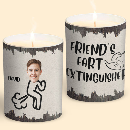 Extincteur de pets - Cadeau pour papa, grand-mère, grand-père, maman, oncle, tante, fils, fille, frère, sœur, petite-fille, petit-fils, mari, femme, petit ami, petite amie, ami - Bougie personnalisée avec couvercle en bois