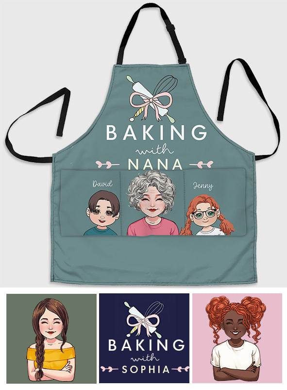 Baking With Grandma - Personalized Grandma Apron