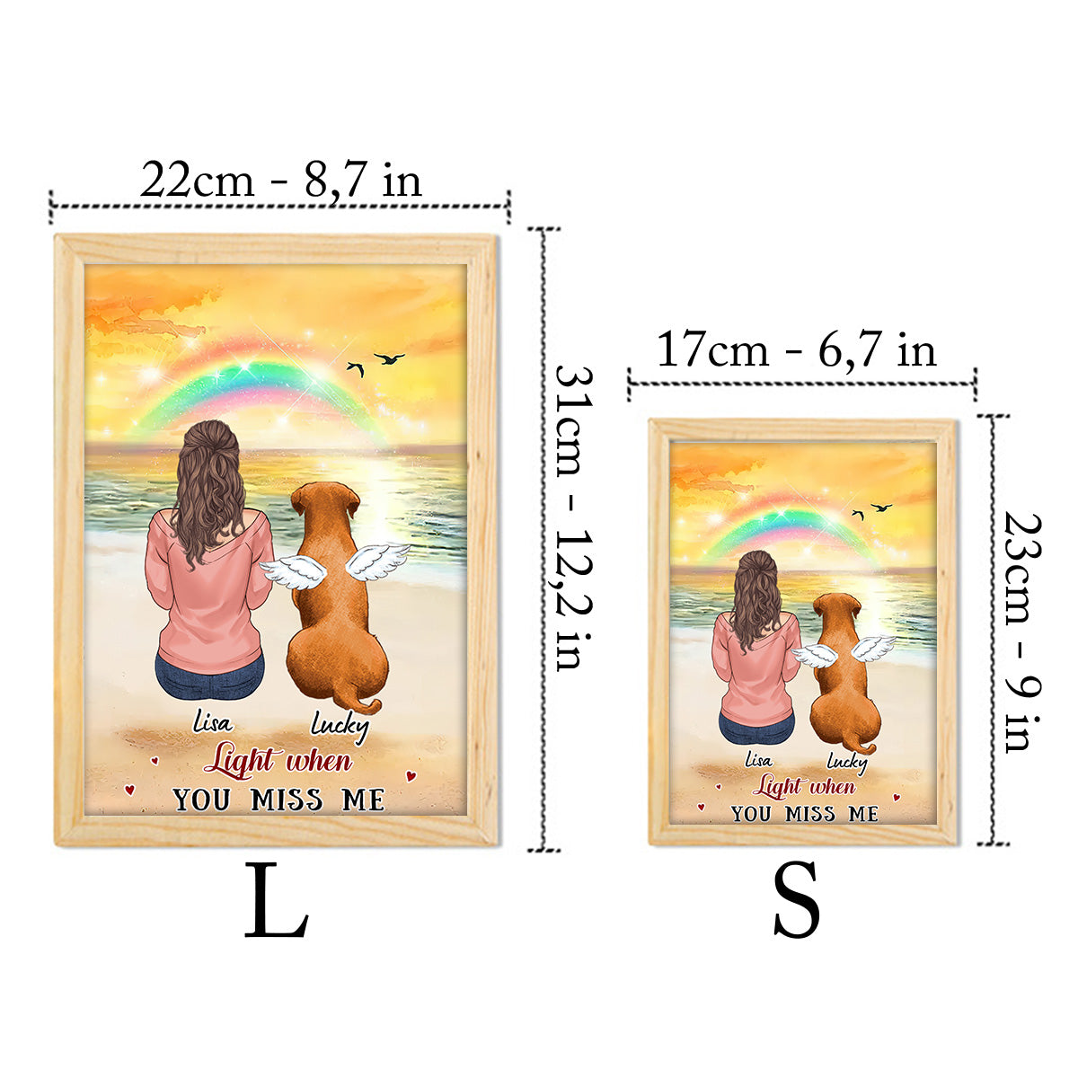 Light When You Miss Me - Personalized Cat Light Photo Frame