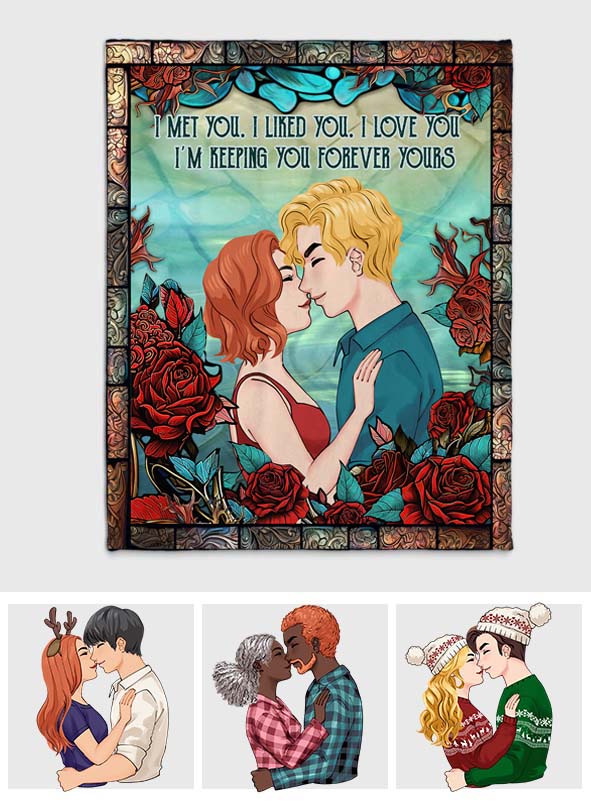 Je t'ai rencontré(e). Je t'ai aimé(e). Je t'aime. Je te garde. Pour toujours à toi - Cadeau pour mari, femme, petit ami, petite amie - Couverture personnalisée