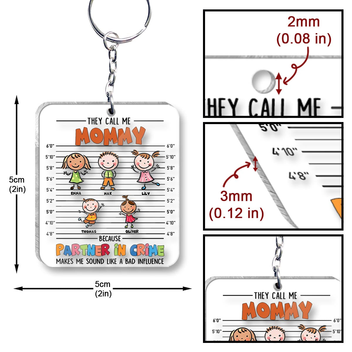 Complices - Cadeau pour grand-père, grand-mère, maman, papa, oncle, tante, frère, sœur - Porte-clés personnalisé