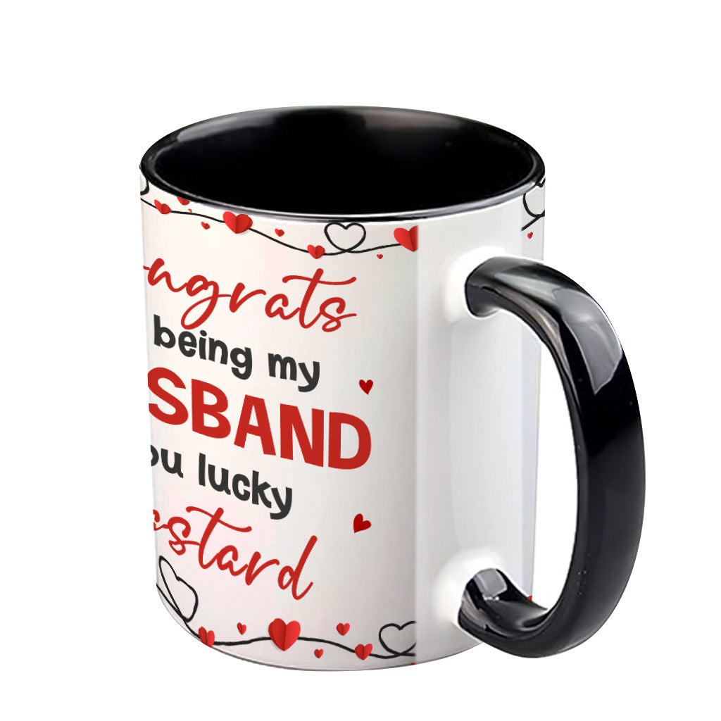 Félicitations pour être mon mari ! – Mug personnalisé pour couple
