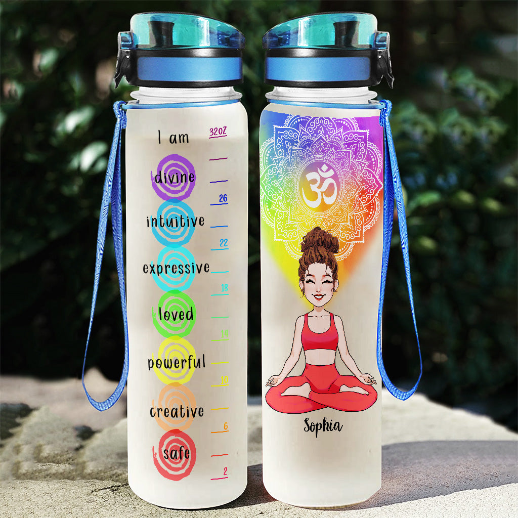 Gourde Love Yoga - Gourde personnalisée avec suivi de l'hydratation pour la pratique du yoga