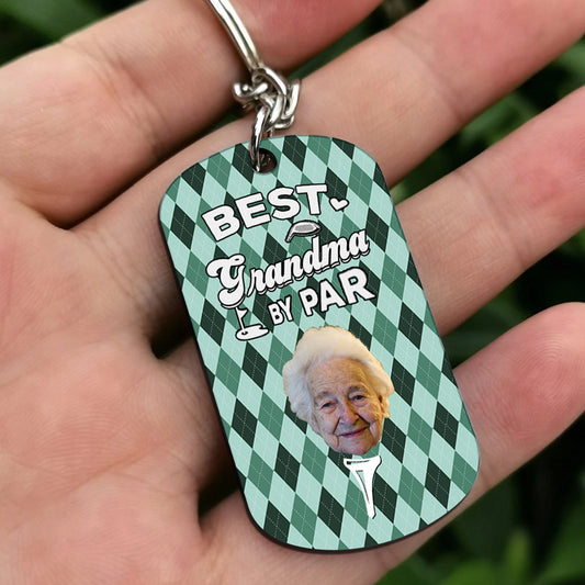 Meilleur Papa selon le Par - Cadeau de golf pour papa, lui, petit ami, mari, grand-père - Porte-clés personnalisé en acier inoxydable